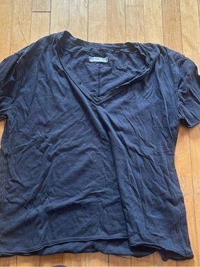 We The Free Black V-Neck Short Sleeve Tee